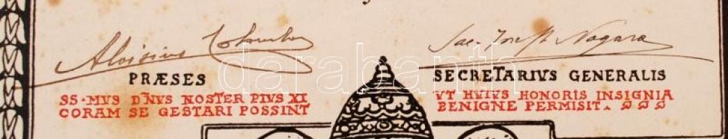 1926 Róma, magyar személy részére a hit szolgálatában tett érdemeiért kibocsátott, II. osztályú (ezü...