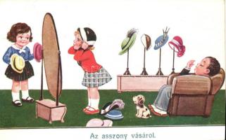 Az asszony vásárol. s: John Wills, "Wife's shopping." s: John Wills