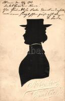 Glued silhouette art postcard (Rb)