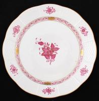 Herendi Apponyi mintás lapos tányér, kézzel festett, jelzett, hibátlan, d:25,5 cm