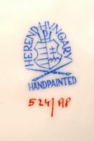 Herendi Apponyi mintás lapos tányér, kézzel festett, jelzett, hibátlan, d:25,5 cm