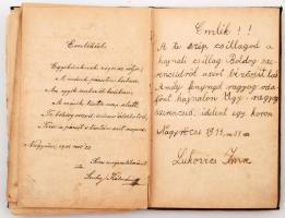 1911-15 Emlékkönyv tele kedves versekkel, jókívánságokkal, 18x12cm