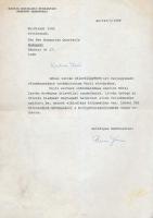 1988 A Magyar Szocialista Munkáspárt Központi Bizottságának Boldizsár Ivánnak (1912-1988) címzett levele Berecz János politikus aláírásával