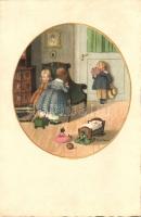 Játszó gyerekek. M. Munk Nr. 1228. s: Pauli Ebner, Playing children. M. Munk Nr. 1228. s: Pauli Ebner