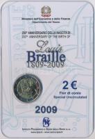 Olaszország 2009. 2&amp;#8364; &quot;Louis Braille&quot; díszkiadásban T: Italy 2009. 2 Euro &quot;Louis Braille&quot; in original coin folder C:UNC