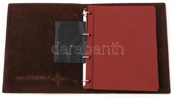 Laveco Perdox Enterprises LLC dekoratív bőr irattartó mappa, tokkal, jó állapotban