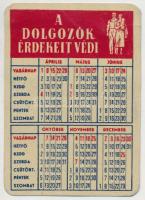 1956 Állami Biztosító, érdekes kisméretű fém kártyanaptár, 7×5 cm