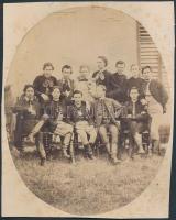 1862 Korabeli fotó: Reál Gimnázium, Budapest, I. ker. (Halásbástya alatt) VI. osztály, teljes névsor a verzón, 13x10cm