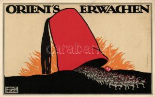 'Orient's erwachen' / the Orient´s awaken, 'Künstler Kriegspostkarte No. 1. von J. C. König & Ebhardt' WWI military propaganda s: Heinz Keune