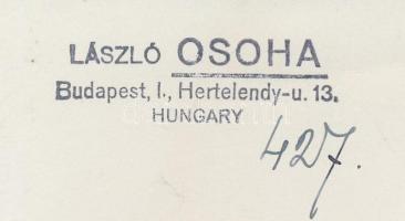 1936 Osoha László: Halászok, vintage fotóművészeti alkotás, pecséttel jelzett, 22x16 cm