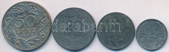 Lengyelország / Német megszállás 1923. 10gr Zn + 20gr Zn + 1938. 50gr Ni + 1939. 1gr Zn T:2,2- Poland / German occupation 1923. 10 Groszy Zn + 20 Groszy Zn + 1938. 50 Groszy Ni + 1939. 1 Grosz Zn C:XF,VF
