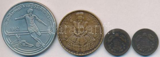 Vegyes: 1868KB 1Kr Cu "Angyalos címer" (2x) + 1982. 100Ft Cu-Ni "Labdarúgó VB" s...