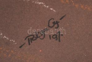 Proszka Gyöngyi (1946-): Virágcsendélet. Pasztell, papír, jelzett, üvegezett keretben, 64×38 cm