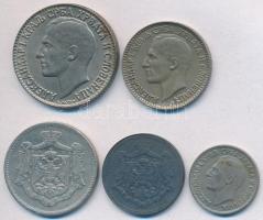 Jugoszlávia / Szerb-Horvát-Szlovén Királyság 1920. 10p Zn + 25p Ni-Br + 1925. 50p Ni-Br + 1D Ni-Br +...