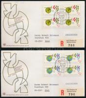 Centenary of UPU set blocks of 4 2 FDC, 100 éves az UPU sor négyestömbökben 2 FDC-n