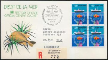 Law of the Sea Conference block of 4 FDC, Tengerjogi konferencia négyestömb FDC-n