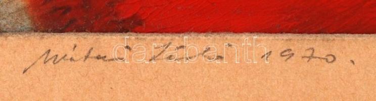 Mátrai jelzéssel: Vörös nonfiguratív, olaj, papír, paszpartuban, 27,5×37,5 cm