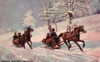 Siberia, Winter's delights, Raphael Tuck & Sons, 'Oilette' postcard 7757.
