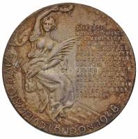 1948. "XIV. Olimpia London" fém emlékérem, bajnoki nevekkel a hátoldalon (40mm) T:2- ph., ...
