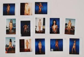 cca 1990 Csinos lányok statiszta válogatáson, 13 db finoman erotikus polaroid fénykép, 11x9 cm /
cca...