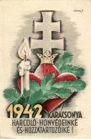 1942 Karácsonya Harcoló honvédeinké és hozzátartozóiké; Leventeifjúság honvédkarácsonya / WWII Hungarian military Christmas greeting  (EK)