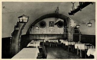 Kassa, Kosice; Frantisek Lackner vendéglője, belső, Györi & Boros kiadása / restaurant interior, Kassa visszatért 1938 So. Stpl (EK)