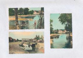1941 Dédes, település a Bükk szélén, 6 db szépen színezett korabeli fotó papírra ragasztva, 7x11 cm