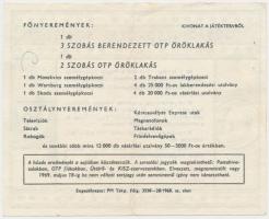 1969. "Ifjúsági Táborozási Sorsjegy 36. osztály" KISZ sorsjegy T:II-