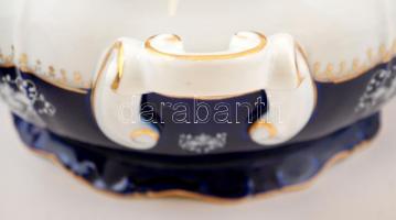 Zsolnay Pompadour étkészlet, kézzel festett, jelzett, egyik tálon lepattanás, összesen:25 db