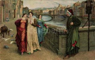 Dante és Beatrice, litho s: Henry Holiday, Dante und Beatrice, litho s: Henry Holiday