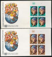 Year of the population set blocks of 4 2 FDC, Népesség éve sor négyestömbökben 2 FDC-n