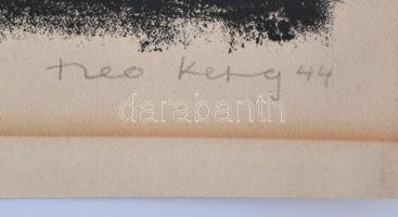 Neo Kerg jelzéssel: Téli táj, nyomat, papír, 29,5×23,5 cm