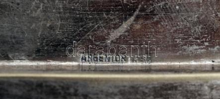 Argentor art-deco tálca, jelzett, 34×17 cm