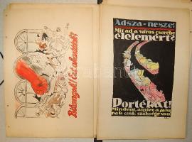 Tanácsköztársaság 45 darab dekoratív plakát 1950-es évekbeli utánnyomata, és kézzel rajzolt másolata