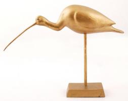 Íbiszt ábrázoló, aranyszínűre festett fém szobor, jelzés nélkül, m: 27,5 cm