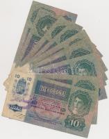 1915. 10K (11x) mindegyik szerb felülbélyegzéssel T:III,III-