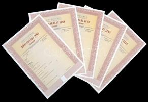 ~1990. "Első Danubius Közraktározási és Kereskedelmi Zrt. Közraktározási Jegy" kitöltetlen zálogjegy (4x) sorszámkövetők, kettő azonos sorszámmal T:I,I-