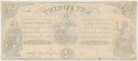 1852. 2Ft "Kossuth bankó" "E" kitöltetlen, felső és jobb ívszéllel T:II- hátlapo...