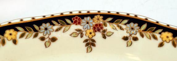 Zsolnay Sissy mintás süteményes készlet, kézzel festett, jelzett, hibátlan, d:29,5 cm és d:20 cm