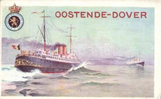 Oostende-Dover, Belgian steamship, Ga., Belga gőzhajó Oostende és Dover között, Ga.