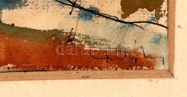 Olvashatatlan jelzéssel: Fej. Akvarell, papír, keretben, 24×17 cm