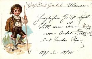 1897 Austrian Tyrolean folklore, C. Jurischek Kunstverlag No. 23. litho (EK)