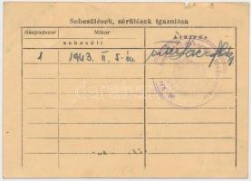 1943. Igazolvány a Tűzkereszt I. fokozatának odaítéléséről és viselésének jogosultságáról