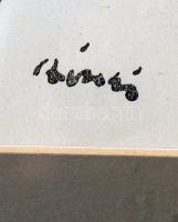 Rippl Rónai József (1861-1927): Lovak. Cinkográfia, papír, jelzett a cinkográfián, üvegezett keretbe...