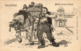 Fallieres, Depart pour l'Elysée / Armand Fallieres caricature, political satire, Armand Fallieres politikai szatíra karikatúra