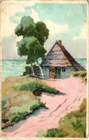Landscape, litho, Tájkép, litho