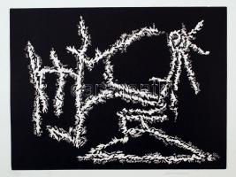 Marosán Gyula (1915-2003): Formák. Linómetszet 50/8, papír, jelzett, 23×30 cm