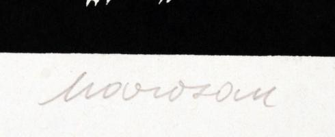 Marosán Gyula (1915-2003): Formák. Linómetszet 50/8, papír, jelzett, 23×30 cm