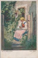 Stilles glück Nr. 402. s: Jos. E. Hörwarter, Német művészeti képeslap. Nr. 402. s: Jos. E. Hörwarter