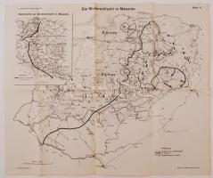 1919 Die Winterschlacht in Masuren. Erich Luddendorf (1865-1937) tábornok visszaemlékezéseinek (Meine Kriegserinnerungen 1914-1918. Berlin, 1919, Ernst Siegfried Mittler und Sohn.) 5. számú térképmelléklete, 1:800000